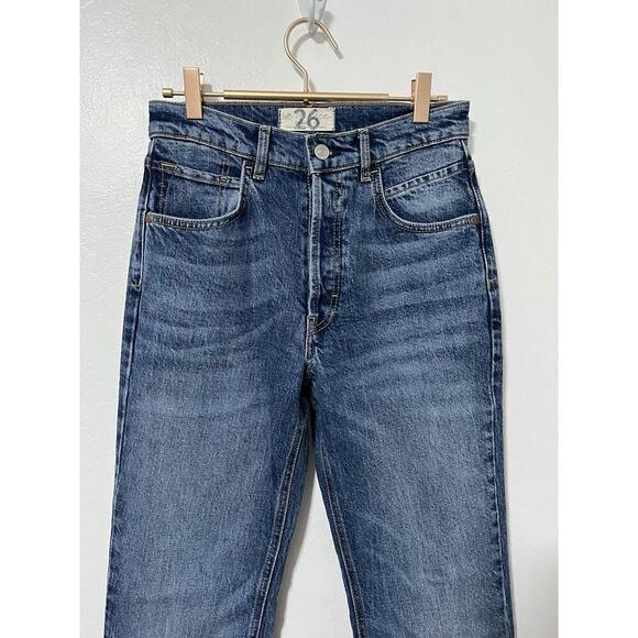 Free People French Girl Flare Jeans Size 26 Medium Wash Stretch Button Fly - Picture 3 of 7